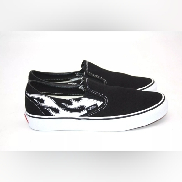 VANS CLASSIC SLIP-ON FLAME BLACK/WHITE  VN0A33TBK681 MENS SKATEBOARDING SIZE 10 - Picture 7 of 10